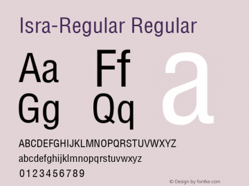 Isra-Regular Regular Version 1.11 Font Sample