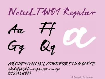 NotecLTW01 Regular Version 1.01 Font Sample