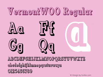 VermontW00 Regular Version 1.00 Font Sample