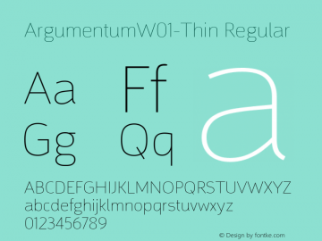 ArgumentumW01-Thin Regular Version 2.0 Font Sample