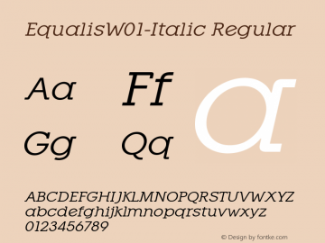 EqualisW01-Italic Regular Version 1.00图片样张