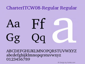 CharterITCW08-Regular Regular Version 1.00 Font Sample