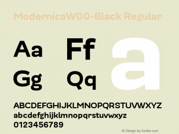 ModernicaW00-Black Regular Version 1.00 Font Sample