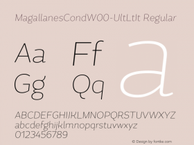 MagallanesCondW00-UltLtIt Regular Version 1.00 Font Sample