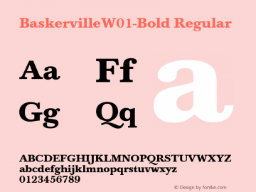 BaskervilleW01-Bold Regular Version 1.03 Font Sample