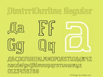 DimitriOutline Regular Version 4.10 Font Sample