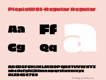 PiepieW01-Regular Regular Version 1.00 Font Sample