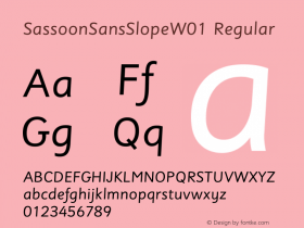 SassoonSansSlopeW01 Regular Version 1.2 Font Sample