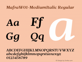 MafraW01-MediumItalic Regular Version 1.00图片样张