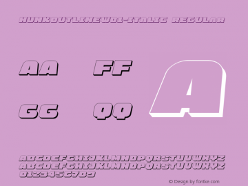 HunkOutlineW01-Italic Regular Version 1.00 Font Sample