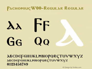 PachomiusW00-Regular Regular Version 2.00 Font Sample