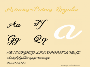 Asturias-Potens Regular Version 1.00 Font Sample