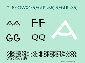PleyoW01-Regular Regular Version 1.00 Font Sample