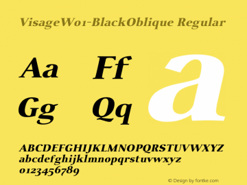 VisageW01-BlackOblique Regular Version 1.1图片样张