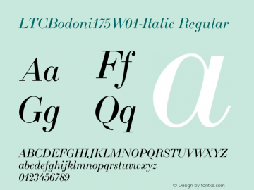 LTCBodoni175W01-Italic Regular Version 1.00图片样张