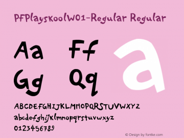 PFPlayskoolW01-Regular Regular Version 2.00 Font Sample