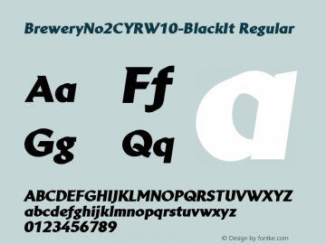 BreweryNo2CYRW10-BlackIt Regular Version 1.00 Font Sample