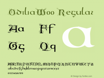 OdiliaW00 Regular Version 1.1 Font Sample