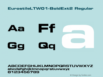 EurostileLTW01-BoldExt2 Regular Version 1.29 Font Sample