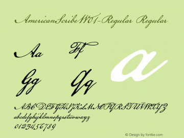 AmericanScribeW01-Regular Regular Version 1.00 Font Sample