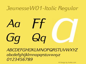 JeunesseW01-Italic Regular Version 1.02图片样张