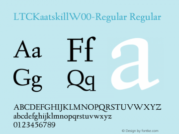 LTCKaatskillW00-Regular Regular Version 1.1 Font Sample