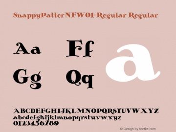 SnappyPatterNFW01-Regular Regular Version 1.30 Font Sample