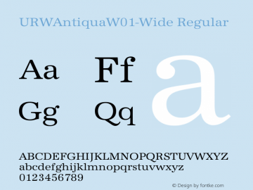 URWAntiquaW01-Wide Regular Version 1.00 Font Sample