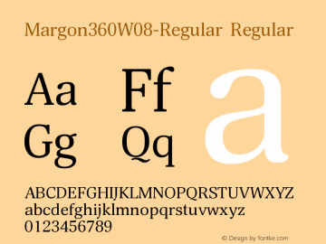 Margon360W08-Regular Regular Version 1.00 Font Sample