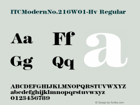 ITCModernNo.216W01-Hv Regular Version 1.00 Font Sample