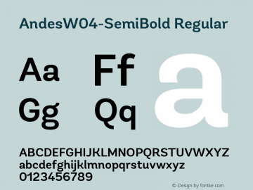 AndesW04-SemiBold Regular Version 1.00图片样张