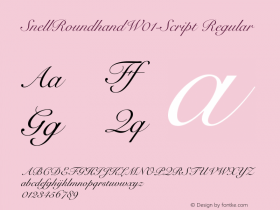 SnellRoundhandW01-Script Regular Version 2.02 Font Sample