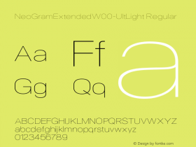 NeoGramExtendedW00-UltLight Regular Version 1.10 Font Sample