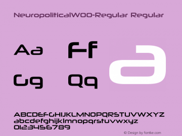 NeuropoliticalW00-Regular Regular Version 5.00 Font Sample