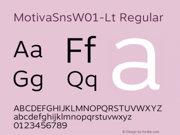 MotivaSnsW01-Lt Regular Version 1.00 Font Sample