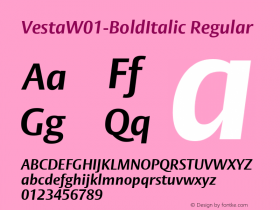 VestaW01-BoldItalic Regular Version 1.00 Font Sample