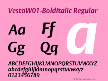 VestaW01-BoldItalic Regular Version 1.00图片样张