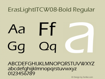 ErasLightITCW08-Bold Regular Version 1.00 Font Sample
