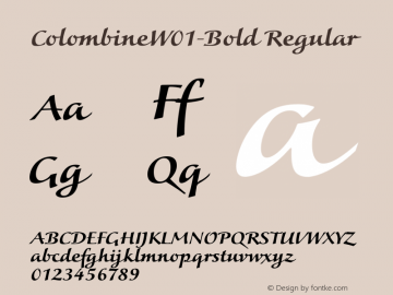 ColombineW01-Bold Regular Version 1.2 Font Sample