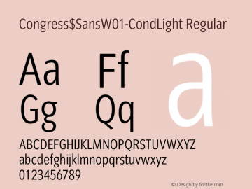 Congress$SansW01-CondLight Regular Version 1.00 Font Sample