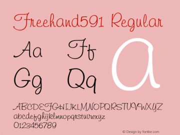 Freehand591 Regular Converted from D:\FONTTEMP\TT1043M_.TF1 by ALLTYPE图片样张