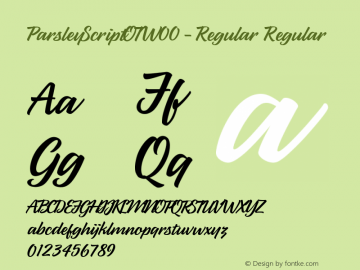 ParsleyScriptOTW00-Regular Regular Version 1.00 Font Sample