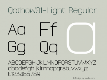 QothoW01-Light Regular Version 1.1 Font Sample