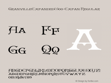 GranvilleExpandedW00-Expan Regular Version 1.00 Font Sample