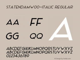 StatendamW00-Italic Regular Version 1.10图片样张