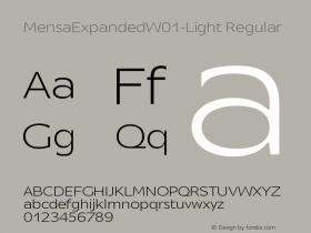 MensaExpandedW01-Light Regular Version 1.00 Font Sample