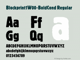 Blockprint1W00-BoldCond Regular Version 1.00 Font Sample