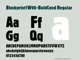 Blockprint1W00-BoldCond Regular Version 1.00图片样张