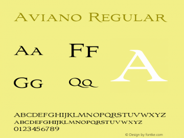 Aviano Regular Version 1.000 2007 initial release图片样张