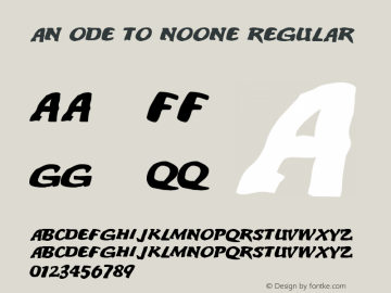 An ode to noone Regular http://hjem.get2net.dk/jfischer/ Font Sample